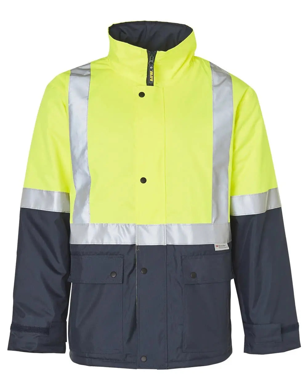 Two-tone Hi Vis Rain Proof Jacket With Quilt Lining SW28A Metro Workwear.